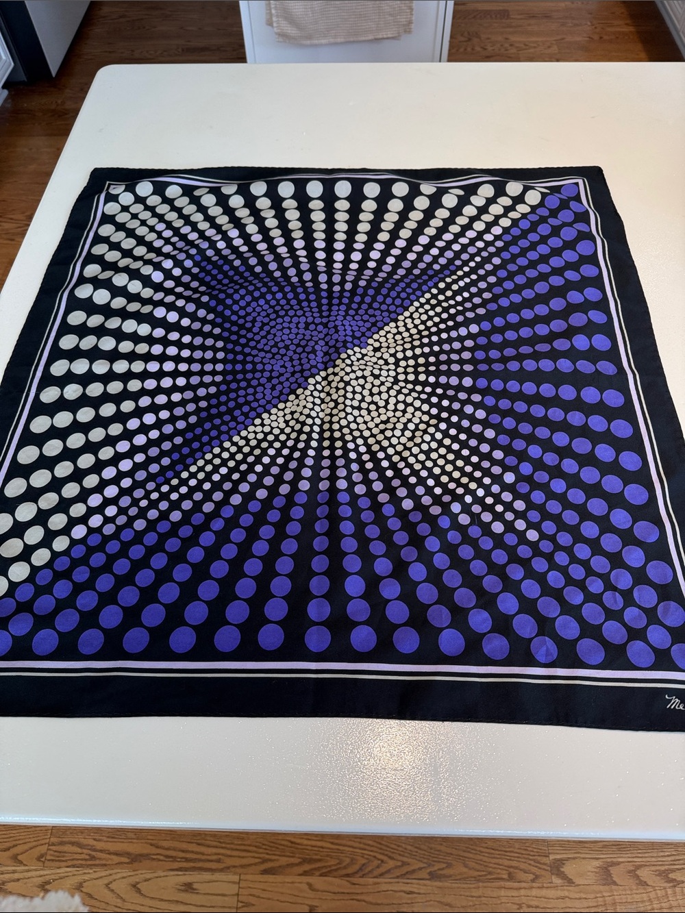 Yayoi Kusama midcentury geometric scarf vintage